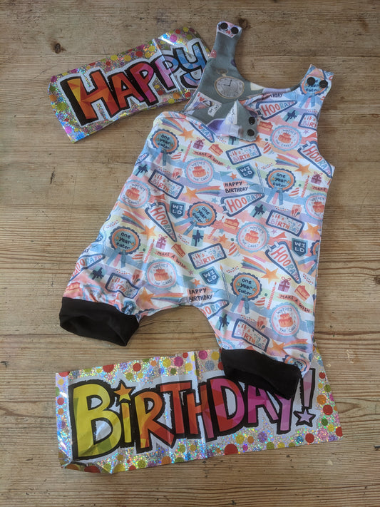 Birthday party Short Legged Romper