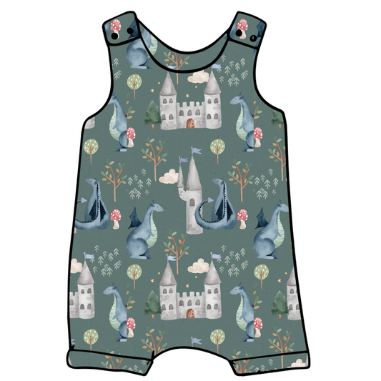 Dragons and castles Short Legged Romper