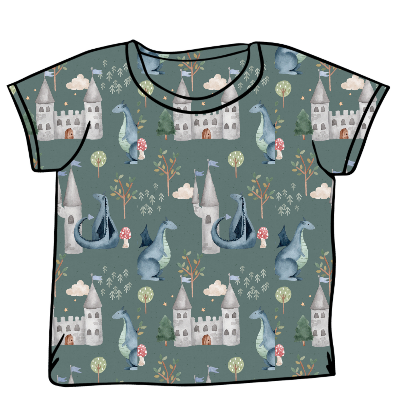 Dragons and castles Children's T-shirts