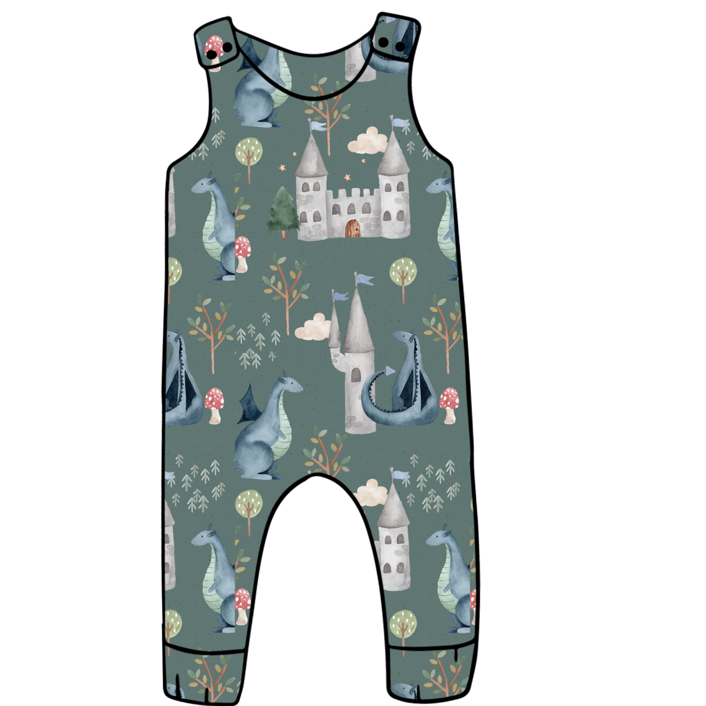 Dragons and castles Long Legged Romper