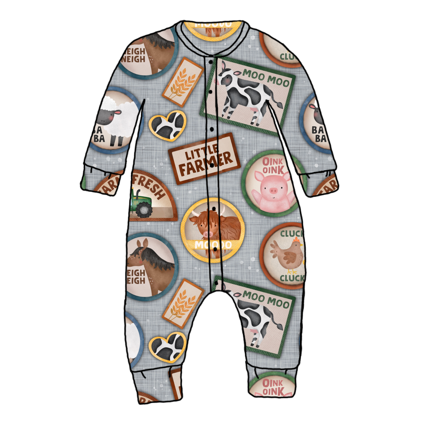 Farm stamps Onesie