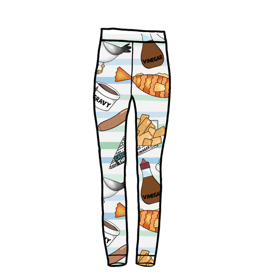 Fish and Chips Adult Leggings