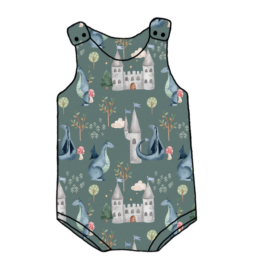 Dragon and castles  Bummie Romper