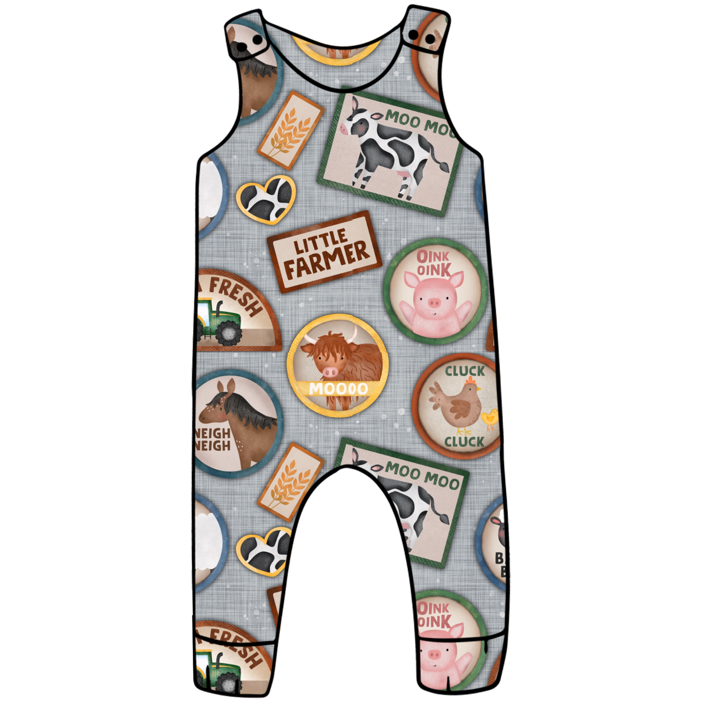 Farm stamps Long Legged Romper