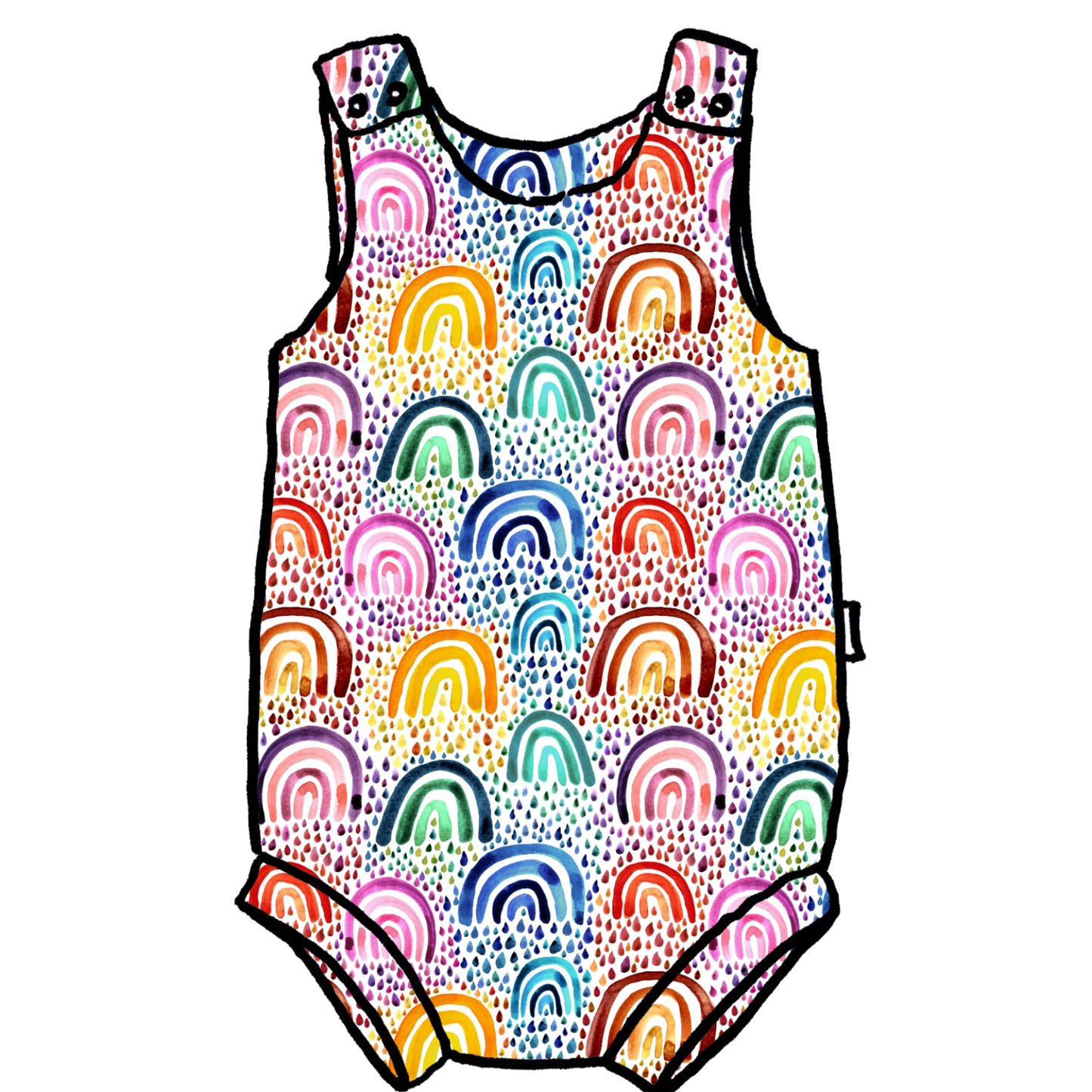 Rocking Rainbows Bummie Romper