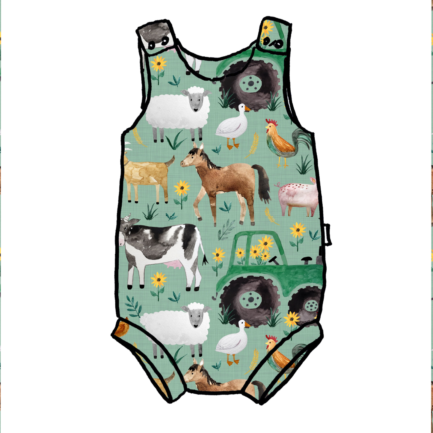 Farm Life Short Legged Romper